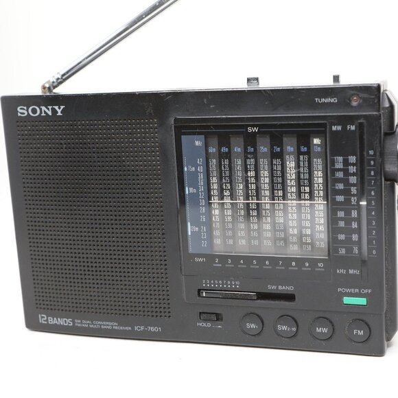 Sony ICF-7601 12-band Shortwave AM/FM Portable Radio Black 1980s - Picture 13 of 13